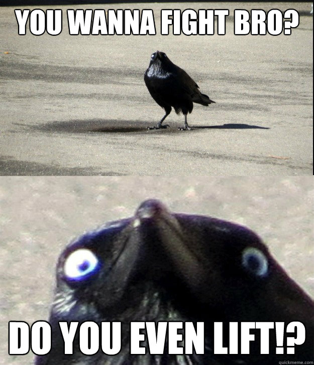 YOU WANNA FIGHT BRO? DO YOU EVEN LIFT!? - YOU WANNA FIGHT BRO? DO YOU EVEN LIFT!?  Insanity Crow