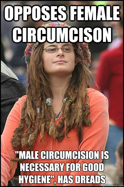 opposes female circumcison 
