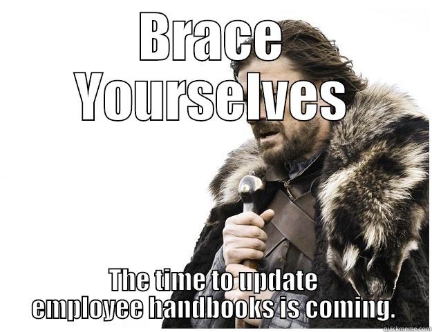Ned Stark, HR Manager - BRACE YOURSELVES THE TIME TO UPDATE EMPLOYEE HANDBOOKS IS COMING. Imminent Ned