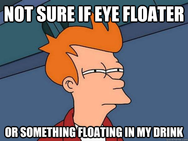 Not sure if eye floater or something floating in my drink - Not sure if eye floater or something floating in my drink  Futurama Fry