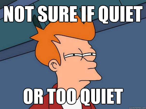 Not sure if quiet or TOO quiet  Futurama Fry