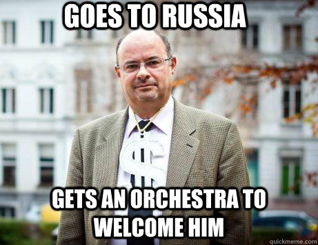 GOES TO RUSSIA Gets an orchestra to welcome him  Marc De Clercq