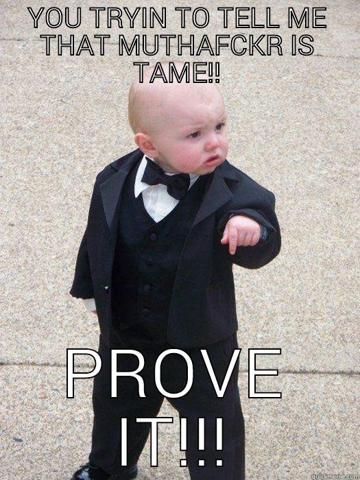 YOU TRYIN TO TELL ME THAT MUTHAFCKR IS TAME!! PROVE IT!!! Baby Godfather