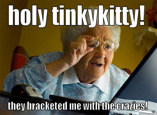 HOLY TINKYKITTY! THEY BRACKETED ME WITH THE CRAZIES! Grandma finds the Internet