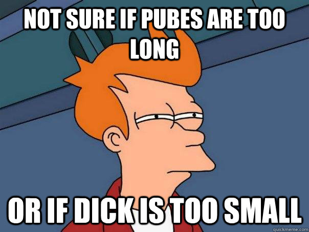 Not sure if pubes are too long or if dick is too small  Futurama Fry