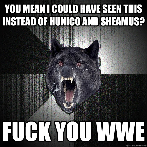 you mean i could have seen this instead of hunico and sheamus? fuck you wwe  Insanity Wolf