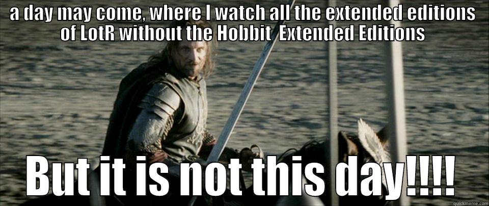not this day - A DAY MAY COME, WHERE I WATCH ALL THE EXTENDED EDITIONS OF LOTR WITHOUT THE HOBBIT  EXTENDED EDITIONS BUT IT IS NOT THIS DAY!!!! Misc