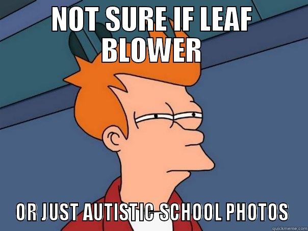NOT SURE IF LEAF BLOWER OR JUST AUTISTIC SCHOOL PHOTOS Futurama Fry