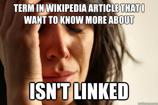 Term in Wikipedia article that I want to know more about Isn't linked  First World Problems