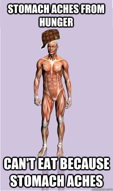 Stomach aches from hunger Can't eat because stomach aches - Stomach aches from hunger Can't eat because stomach aches  Misc