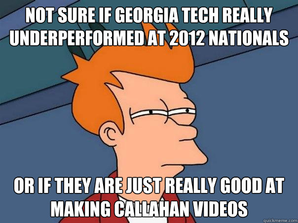 Not sure if Georgia Tech really underperformed at 2012 Nationals Or if they are just really good at making Callahan videos - Not sure if Georgia Tech really underperformed at 2012 Nationals Or if they are just really good at making Callahan videos  Misc