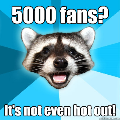 5000 fans? It's not even hot out!  Lame Pun Coon