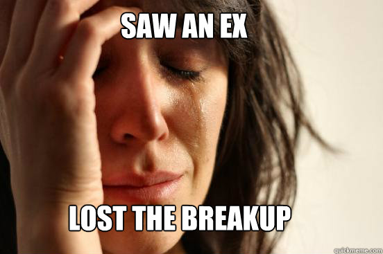 Saw an ex lost the breakup  First World Problems