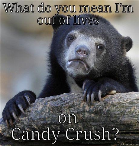 WHAT DO YOU MEAN I'M OUT OF LIVES ON CANDY CRUSH?  Confession Bear