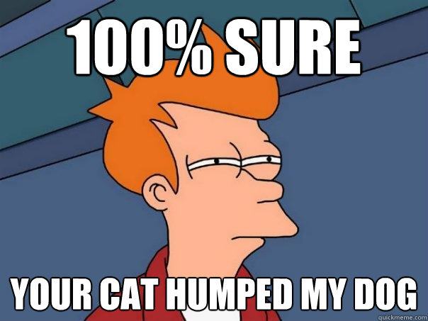 100% sure your cat humped my dog  Futurama Fry