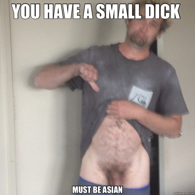 YOU HAVE A SMALL DICK  MUST BE ASIAN  
