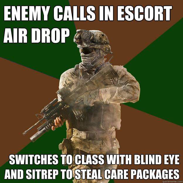Enemy calls in Escort Air Drop Switches to Class with Blind Eye and SitRep to steal care packages - Enemy calls in Escort Air Drop Switches to Class with Blind Eye and SitRep to steal care packages  Call of Duty Addict