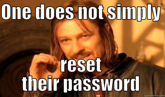 ONE DOES NOT SIMPLY  RESET THEIR PASSWORD Boromir