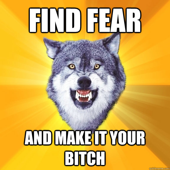 find fear and make it your bitch  Courage Wolf