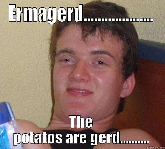 potatos??? i dont even know. - ERMAGERD.................... THE POTATOS ARE GERD.......... 10 Guy