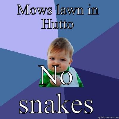 MOWS LAWN IN HUTTO NO SNAKES Success Kid