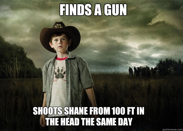 Finds a gun Shoots Shane from 100 ft in the head the same day - Finds a gun Shoots Shane from 100 ft in the head the same day  Carl Grimes