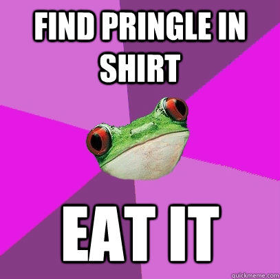Find Pringle in shirt Eat it  Foul Bachelorette Frog