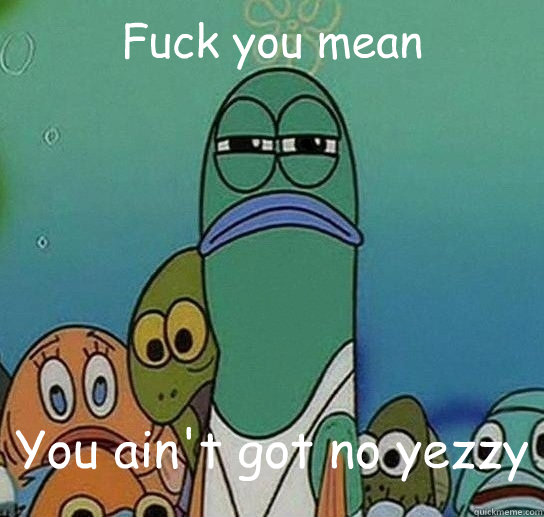 Fuck you mean

 You ain't got no yezzy  Serious fish SpongeBob