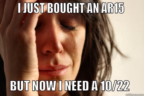      I JUST BOUGHT AN AR15           BUT NOW I NEED A 10/22      First World Problems