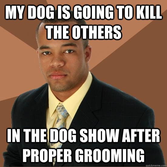 my dog is going to kill the others in the dog show after proper grooming  Successful Black Man Meth