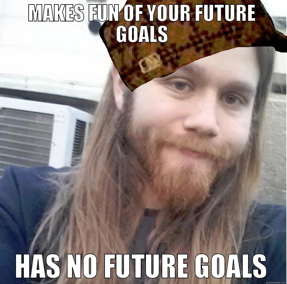 MAKES FUN OF YOUR FUTURE GOALS HAS NO FUTURE GOALS Misc