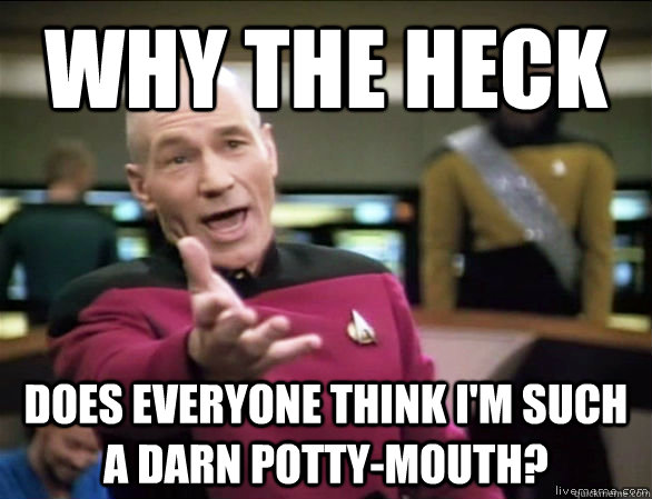 Why the heck does everyone think i'm such a darn potty-mouth?  Annoyed Picard HD