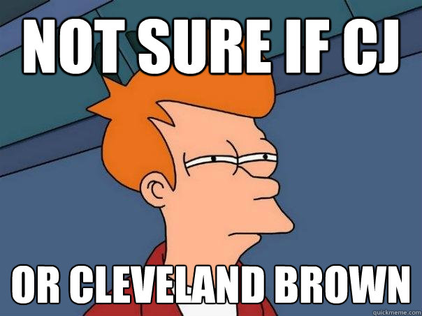 Not sure if cj or cleveland brown  Futurama Fry