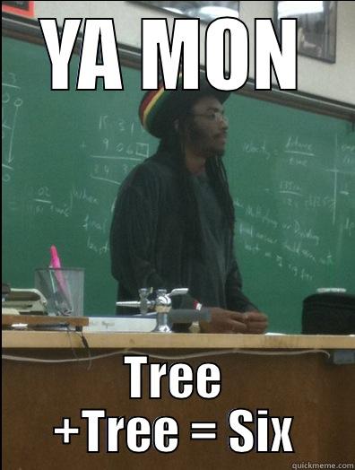 Jamaican Math - YA MON TREE +TREE = SIX Rasta Science Teacher