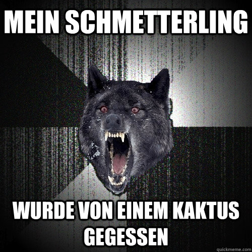 mein schmetterling wurde von einem Kaktus gegessen  Insanity Wolf