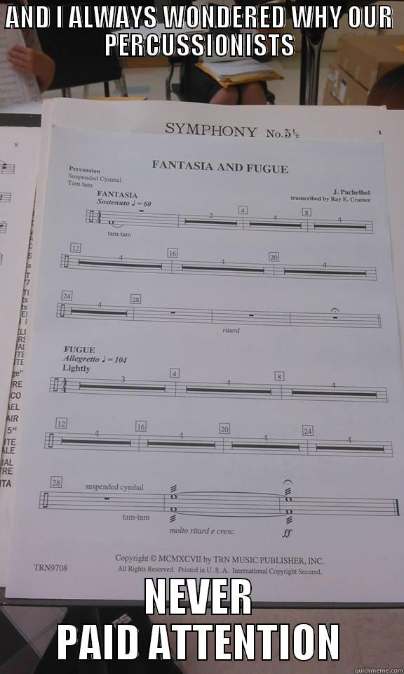 AND I ALWAYS WONDERED WHY OUR PERCUSSIONISTS NEVER PAID ATTENTION Misc