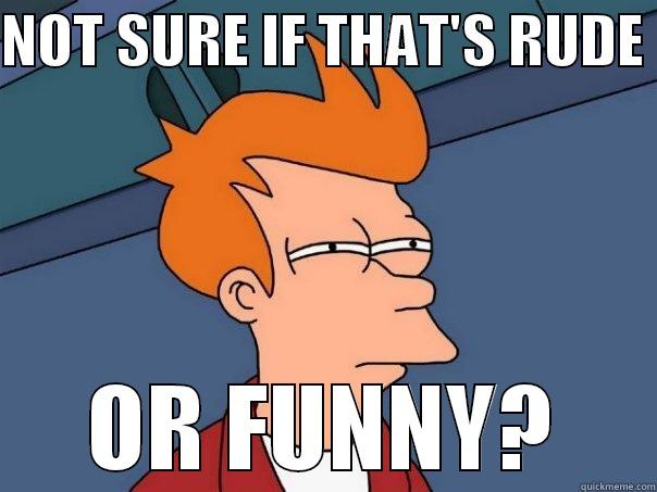 NOT SURE IF THAT'S RUDE  OR FUNNY? Futurama Fry