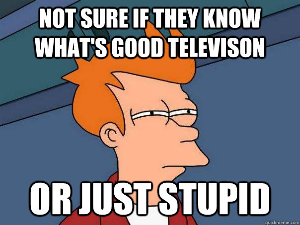 not sure if they know what's good televison or just stupid  Futurama Fry