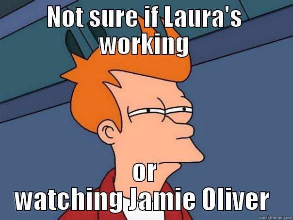 NOT SURE IF LAURA'S WORKING OR WATCHING JAMIE OLIVER  Futurama Fry