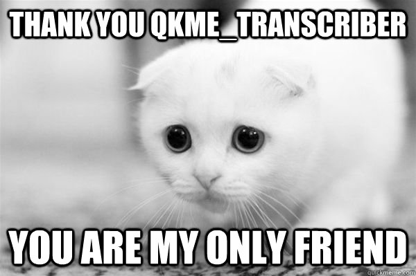 Thank you qkme_transcriber You are my only friend - Thank you qkme_transcriber You are my only friend  Misc