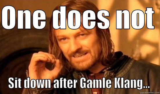 ONE DOES NOT  SIT DOWN AFTER GAMLE KLANG... Boromir