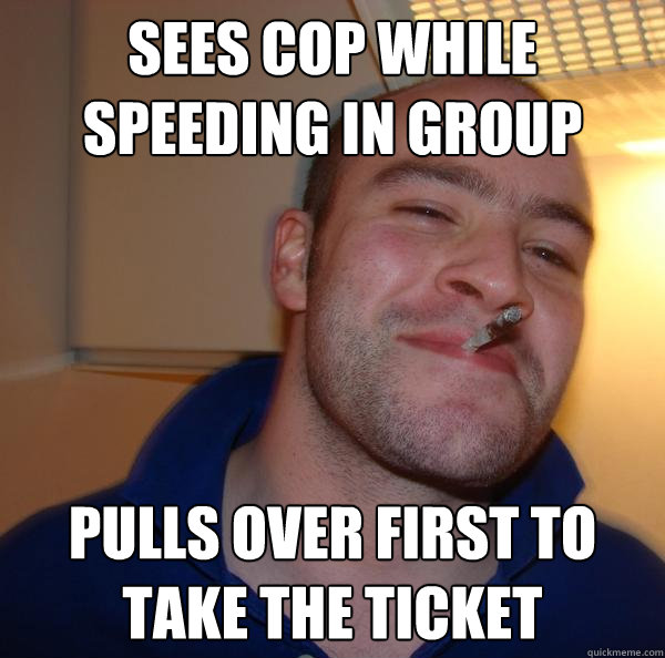 Sees Cop While speeding in group Pulls over first to take the ticket - Sees Cop While speeding in group Pulls over first to take the ticket  Misc