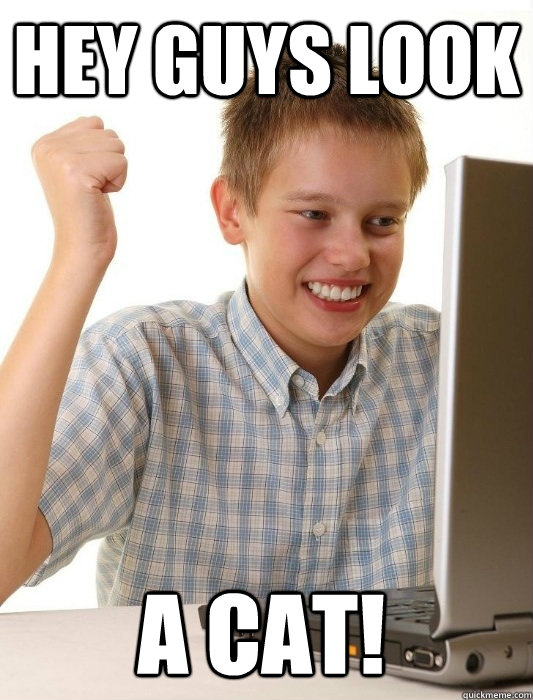 Hey guys look A cat!  First Day on the Internet Kid