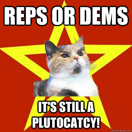 Reps or Dems It's still a plutocatcy!  Lenin Cat