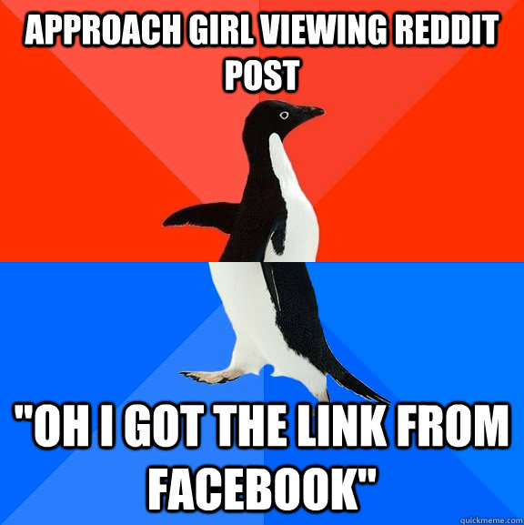 Approach girl viewing reddit post 