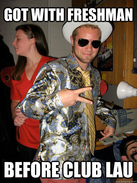 got with freshman before club lau  Georgetown Hipster Male