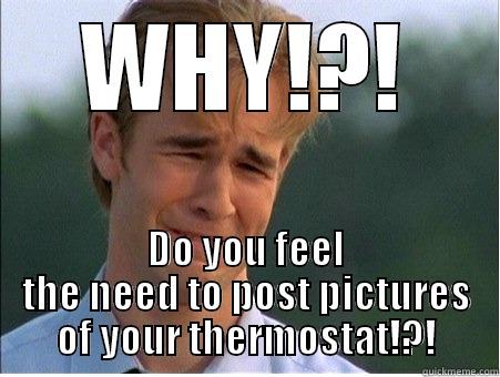 WHY!?! DO YOU FEEL THE NEED TO POST PICTURES OF YOUR THERMOSTAT!?! 1990s Problems