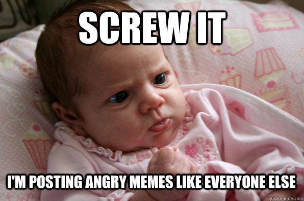 screw it i'm posting angry memes like everyone else - screw it i'm posting angry memes like everyone else  Baby who is angry
