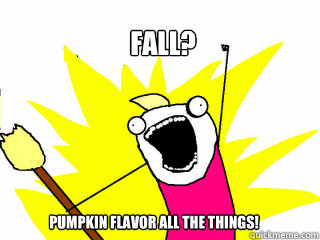 Fall? Pumpkin Flavor all the things!  All The Things
