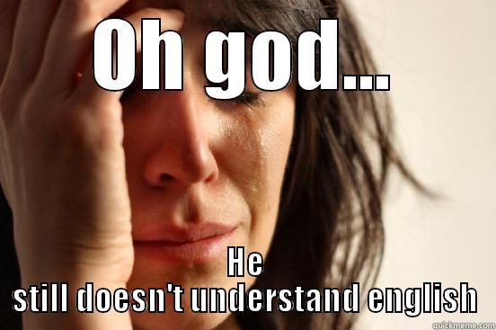OH GOD... HE STILL DOESN'T UNDERSTAND ENGLISH First World Problems